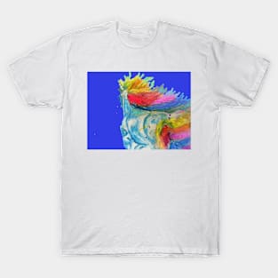 Unicorn Watercolor Painting Blue - On Navy T-Shirt